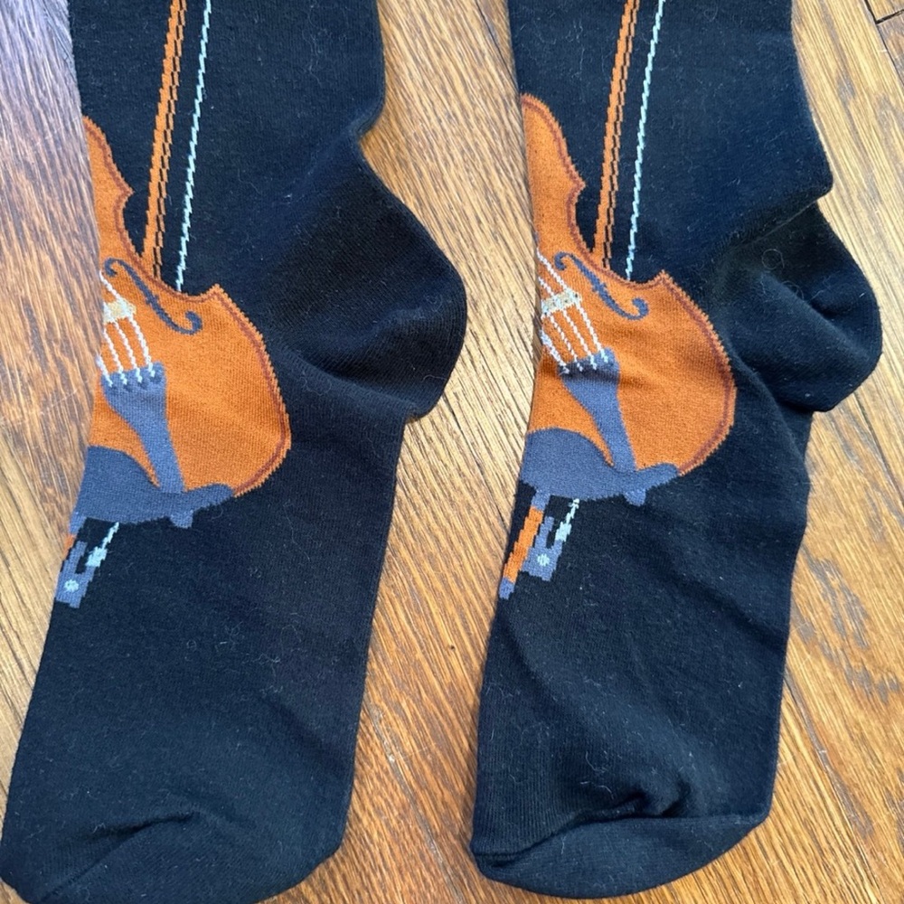 Musical Instrument Design Black Socks - Picture 2 of 2